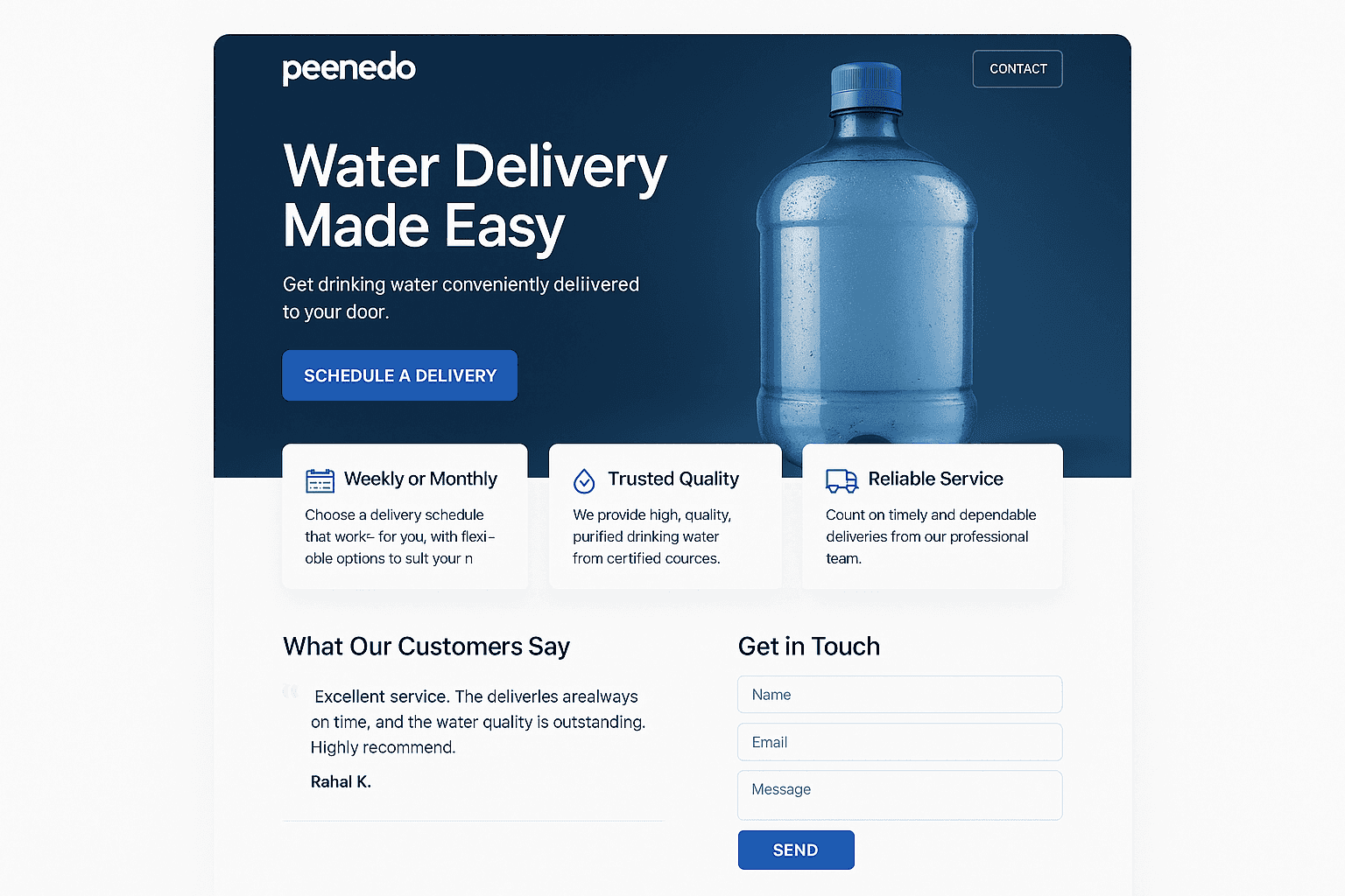 peenedo.com website mockup